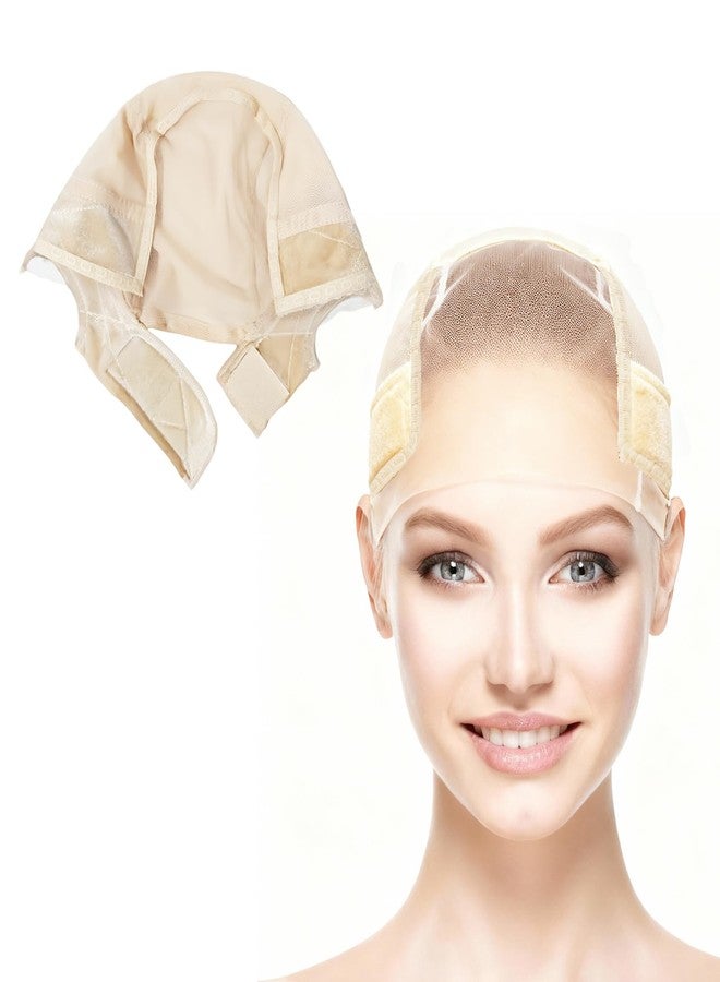 Bolsdoic Lace Wig Cap for Women,Non-Slip Wig Cap with Velvet Grip Band, 4x5 Transparent Lace Front Glueless Wig Gripper for Keeping Wigs，Adjustable Elastic Headband（Nude） - Image 1